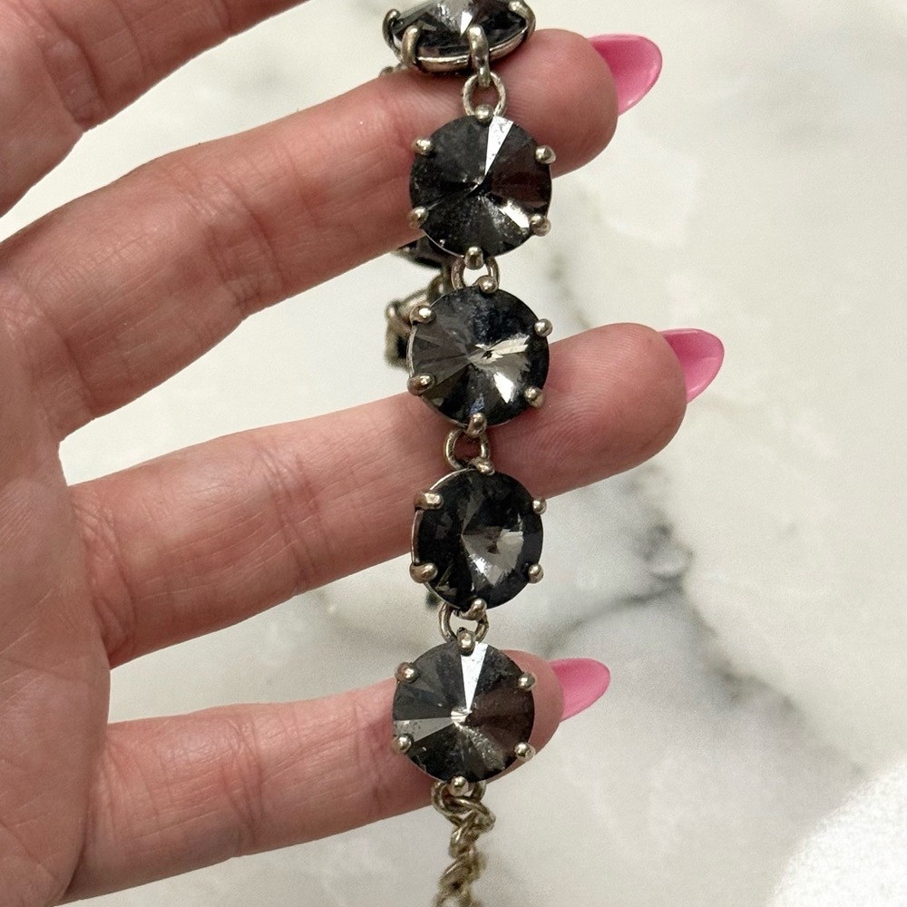 Stella & Dot Black and Silver Geometric Bracelet